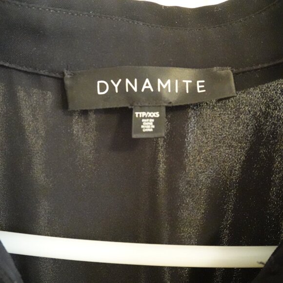 Dynamite Black Button Down Collared Mini Dress in Size XXS - Picture 2 of 3